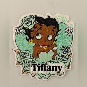 Mint Green and Brown Iron On Embroidered Patch